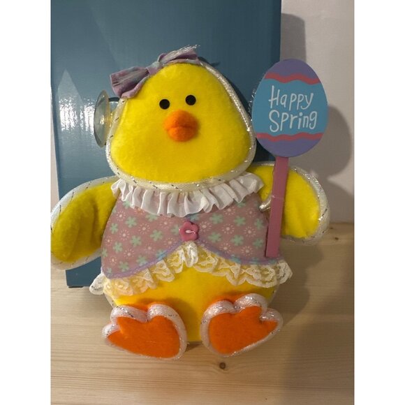Spring Chick Fiber Optic Light Up Accents Plush Window Decor Easter Festive - Picture 5 of 10
